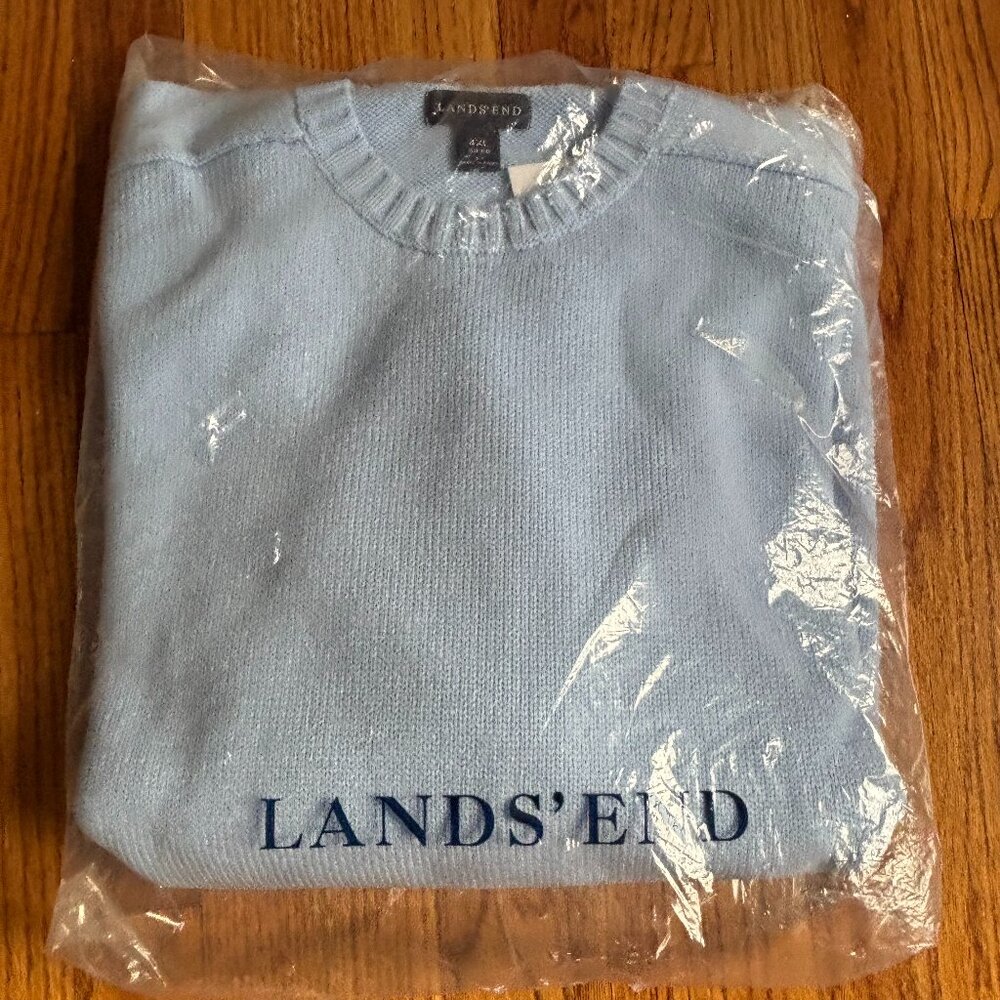 NWT Lands End 4XL Blue Sweater